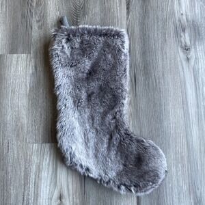 Brown Faux Fur Stocking Rustic Cabin / Christmas Gently Used